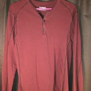 Express Quarter button long sleeve tee.